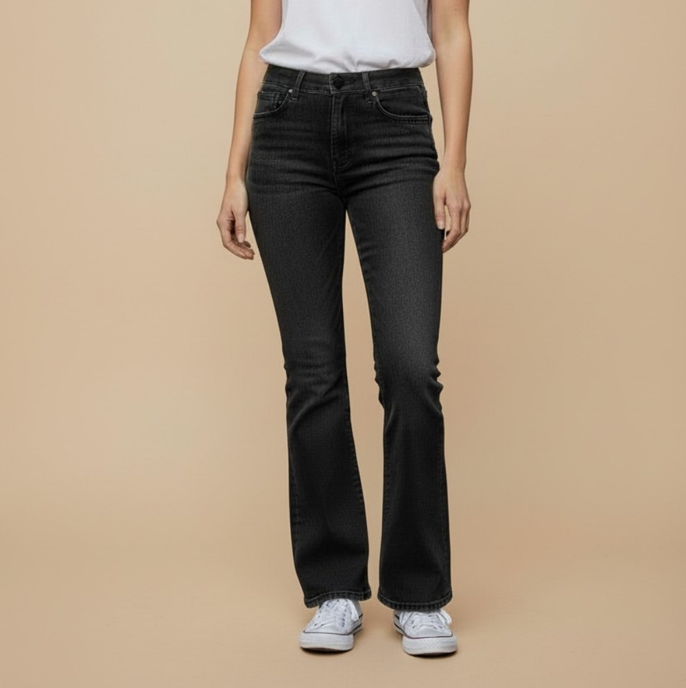 Zara TRF Collection Black Washed Flare Jeans